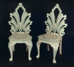 Pair of carved oak painted chairs for Shakespeare's Birthplace Trust