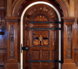 Panelled and carved Council Chamber